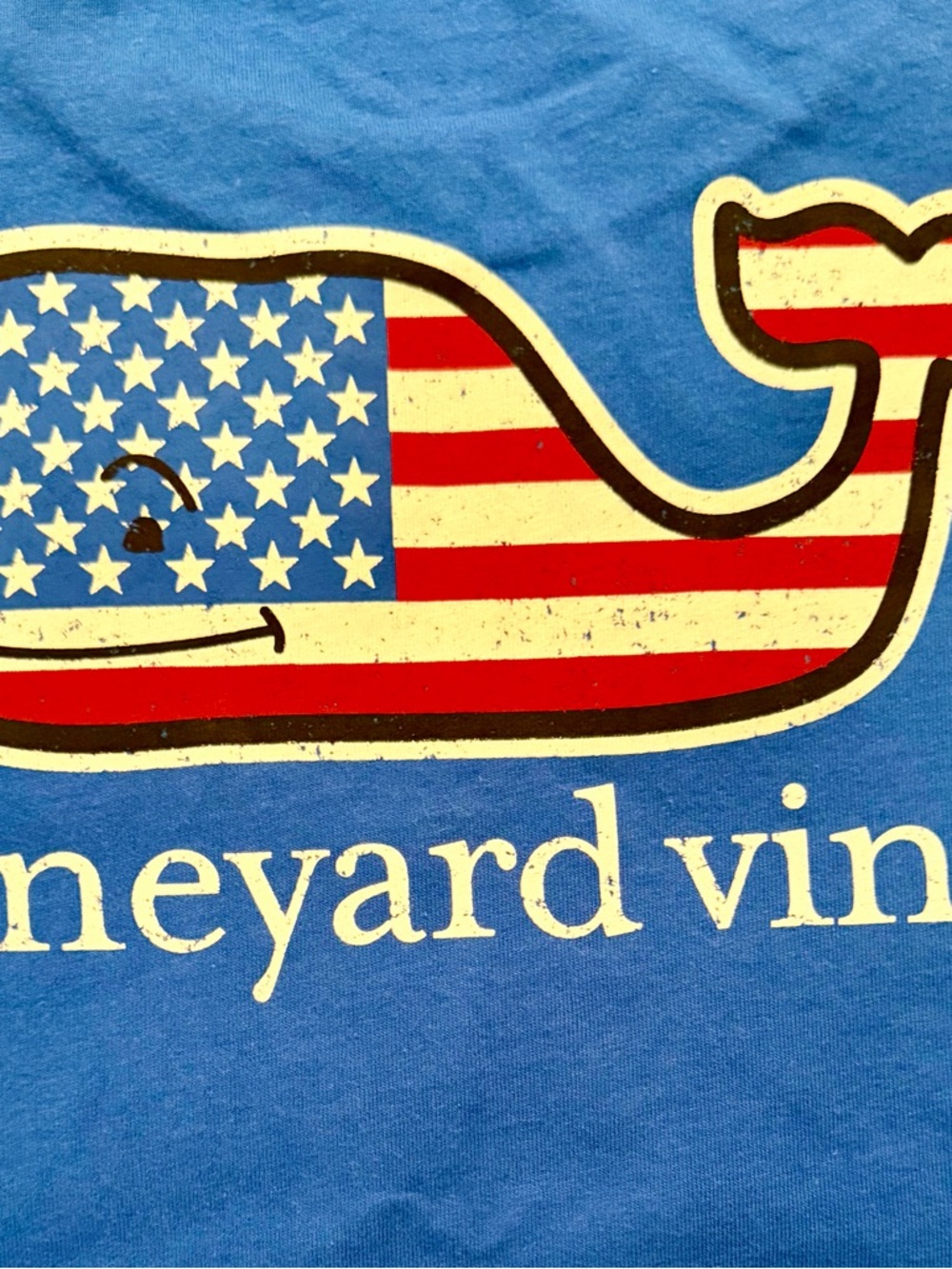 NWT Vineyard Vines Boys' Royal Blue Pocket Flag Whale Tee